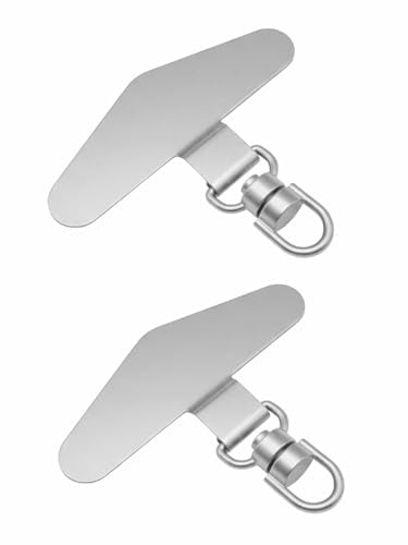 Universal Metal Phone Tether Tab, Heavy-duty Phone Lanyard Tab for Wrist&Crossbody Straps, Full-cover Phone Cases - color: Silvery-plus