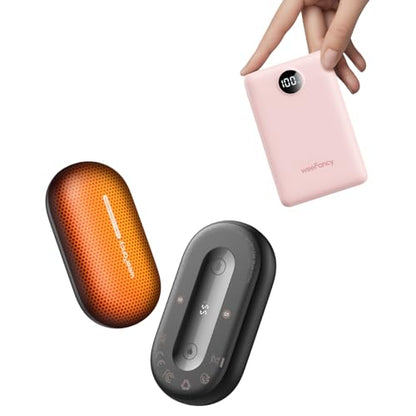 Ultra-Thin Mini Portable Charger 10000mAh & Rechargeable Electric Hand Warmers 2 Packs Gifts Set
