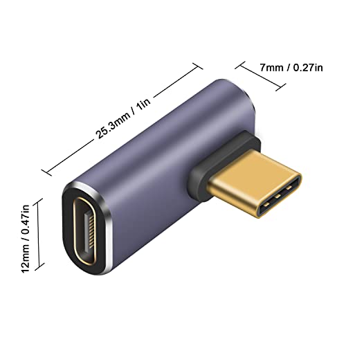 Poyiccot USB C Right Angle Adapter Set 3 Pack, 90 Degree USB C Angle Adapter, 40Gbps Type C Extender PD 100W USBC Male to Female Angled Extension for Laptop, Steam Deck, MacBook, Mobile Phone - style: usb c 90 degree 3pack