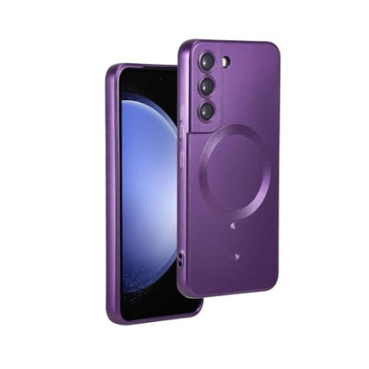 Magnetic Case for Samsung Galaxy S21, Soft Silicone with Camera Protection, Anti-Scratch Compatible with MagSafe, Purple - color: Purple, size: S21