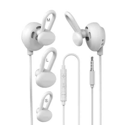 Open-Ear 3.5mm Jack Headphones,Sport Earbuds Wired with Microphone,for Work,Music, Gaming - color: White, style: 3.5mm