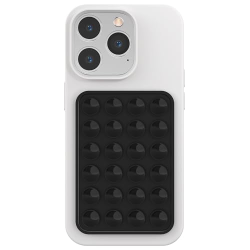 Silicone Phone Sticky Grip, Suction Phone Case Mount for iPhone and Android, Hands-Free Sticky Cell Phone Grip, Mobile Fidget Mirror Holder for Selfies and Videos - color: Midnight Mystery（Black）