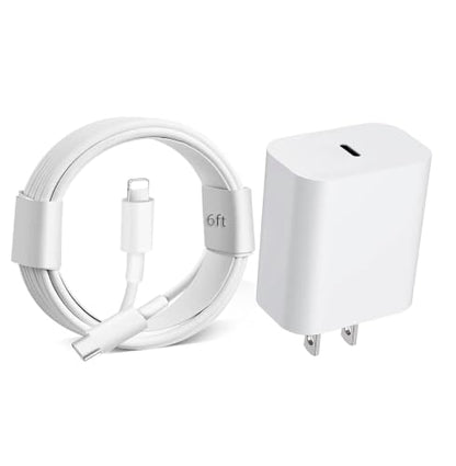 iPhone Fast Charger, 20W PD Fast Charger Type C Power Wall Charger Block with【Apple MFi Certified】 6FT USB C to Lightning Cable - size: 1Pack-Lightning