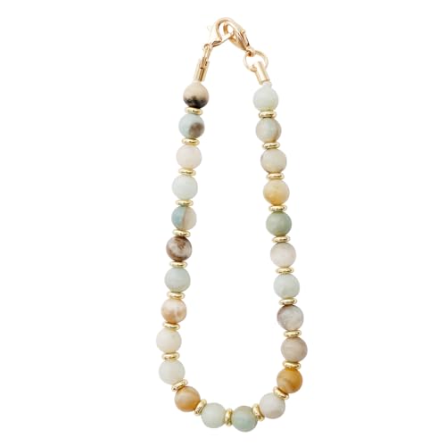 TENOC Marble Beaded Phone Wrist Strap, Amazonite - color: B-amazonite