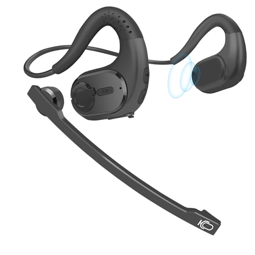 iDIGMALL Bluetooth Headset, Open Ear Headphones with Detachable Microphone