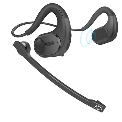 iDIGMALL Bluetooth Headset, Open Ear Headphones with Detachable Microphone