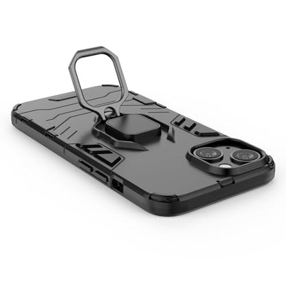 Max Power Digital Magnet Case for iPhone 15 Shockproof Hard Phone Cover with Grip, Metal Ring Kickstand Bumper Shell [Compatible with Magnetic Car Mount] (Black) - size: iPhone 15