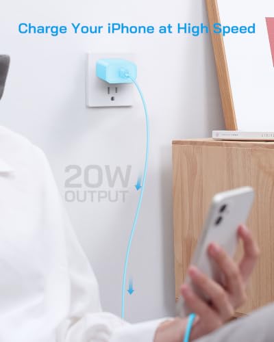 AISNI Fast Charging for iPhone 14/13/12 Fast Charger with 6 FT Long Cable - color: Blue