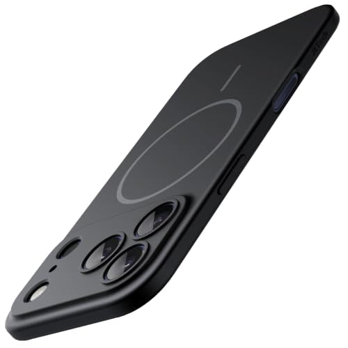 JETech Magnetic Slim Case for iPhone 17 Pro Max, Black | Compatible with MagSafe, Camera Lens Protection, Ultra-Thin Matte Finish, Lightweight Design, Minimalist Style - color: Black, size: iPhone 17 Pro Max