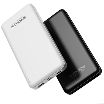 2 Pack Portable Charger, 10000mAh Power Bank, Travel Battery Pack - color: a-Black&White