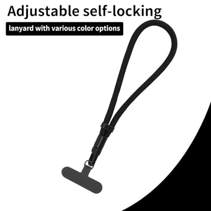 Phone Wrist Strap with Tether Tab, Anti-lossing Phone Lanyard Mobile Equipment Strap Adjustable Wristlet - color: Black
