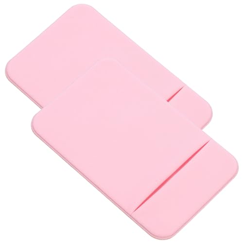 Toddmomy 2pcs Elastic Stretch Fabric Phone Card Holder Stick-on Wallet for Smartphones, Stretchy Phone Back Credit Card Sleeve, Light Pink Adhesive Pocket for Travel and Daily Use