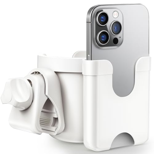 Guiseapue 2-in-1 Stroller Cup Holder Phone Holder, White, Baby Essentials - color: White