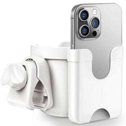 Guiseapue 2-in-1 Stroller Cup Holder Phone Holder, White, Baby Essentials - color: White