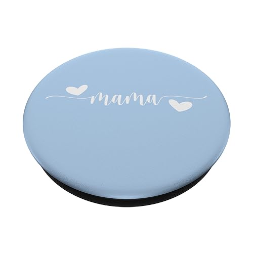 Cute Mama Lettering Hearts Mom Blue PopSockets Adhesive PopGrip - style: Adhesive PopGrip