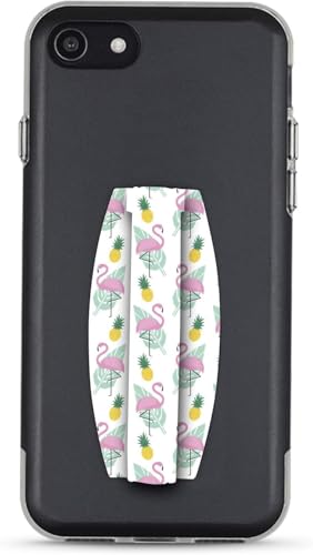 Gear Beast Universal Cell Phone Grip - Ultra Slim Elastic Finger Holder & Phone Stand - color: Flamingos