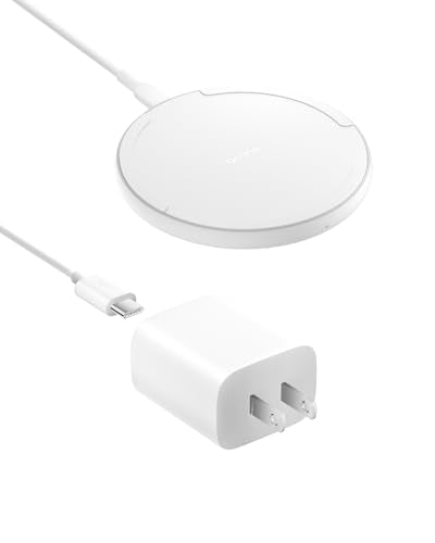 Belkin 15W Wireless Charging Pad, Qi Charger with Power Adapter - color: White