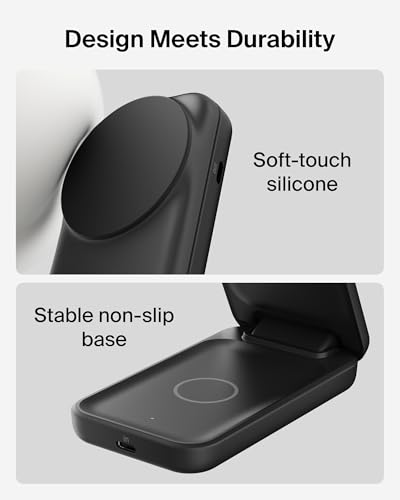 Belkin Qi2.2 25W Wireless 2 in 1 Foldable Fast Charging Station + USB C - color: Black
