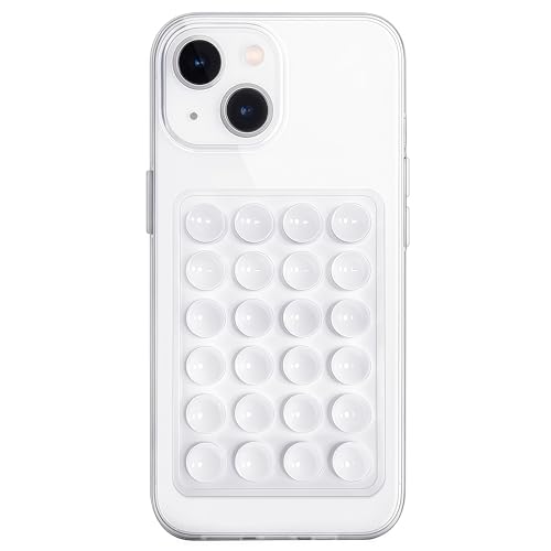 Anteel Silicone Suction Phone Case Mount, Non Slip Sticky Phone Grip for Cellphone, Silicon Adhesive Suction Cup Phone Mount, Strong Grip Holder for Selfies and Videos (White) - color: White