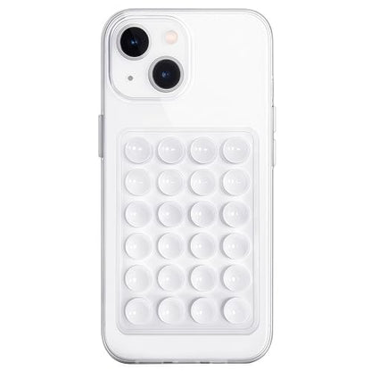 Anteel Silicone Suction Phone Case Mount, Non Slip Sticky Phone Grip for Cellphone, Silicon Adhesive Suction Cup Phone Mount, Strong Grip Holder for Selfies and Videos (White) - color: White