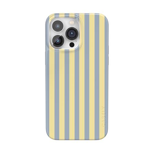 Casely iPhone 14 Pro Case | Coastline Stripes | Blue & Yellow | Compatible with MagSafe | Classic Ultra Thin Design - color: Coastline Stripes | Blue & Yellow, size: Iphone 14 Pro
