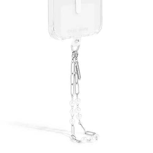 Case-Mate Phone Charm Wrist Strap with Beaded Silver Pearls - Silver Pearl | Detachable Anti-Theft Phone Strap - Hands-Free iPhone Wrist Strap for Women - Phone Chain Wristlet for Galaxy, Pixel & More - color: Silver Pearl