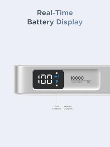 UGREEN MagFlow 10000mAh Qi2 25W Wireless Power Bank Built-in Cable - color: White
