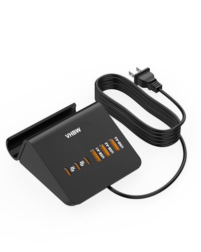 USB C Charging Station 35W, VHBW 6 Port 3A and 3C(1Port *USB-C PD20W Fast) Desktop Fast Charging Station for iPhone 14/13/12,Samsung Galaxy S23/S22/S21,etc - color: Fast Charging USB-3A3C-Black