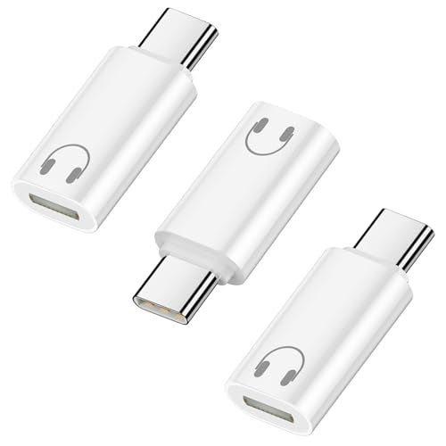 Jadebones 3 Pack USB C to Light-ning Headphone Audio Adapter, White