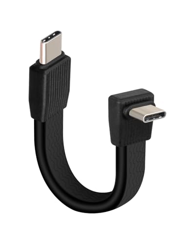 80Gbps Short USB 4 Flat Cable,USB C Fast Charging Cable,PD 240W 90 Degree USB Type C Male to USB Type C Male Charging Cable,8K@60Hz Video Display for Phone,Tablets,Laptops(0.21FT/67MM) - style: male to male