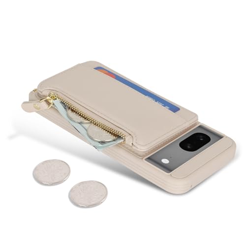 Cavor Compatible with Google Pixel 7 Case Wallet, Cream - color: Cream, size: Google Pixel 7