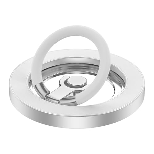 Phone Grip for MagSafe,360° Rotation Two-Sided Magnet Stand - color: White