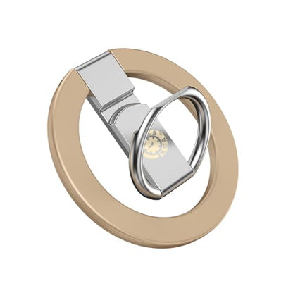 Luxury Phone Ring Holder 360 Rotation Premium Metal Kickstand iPhone 15 16 17 Pro Max Samsung Galaxy S24 Ultra Magnetic Grip Anti-Drop Adjustable Stand Wireless Charging Compatible Champagne - color: Champagne Metal Holder