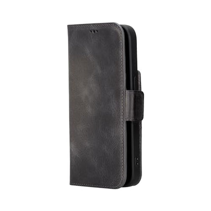 Bayelon Leather Wallet Case for iPhone 15 Pro - Flip Cover Card Holder, iPhone 15 Pro Wallet Case, Folio Case, Kickstand, MagSafe Compatible Wallet RFID Blocking (Smoked Black) - color: Smoked Black, size: iPhone 15 Pro