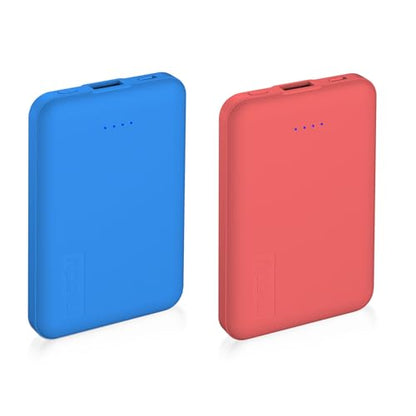 Miady 2-Pack Small Portable Charger 5000mAh Power Bank Travel Battery Pack - color: Red+Blue-1