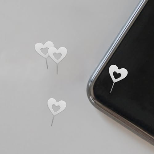 100pcs Heart Shaped Sim Card Ejector Pins Iron Portable Tool