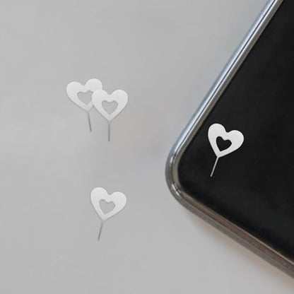 100pcs Heart Shaped Sim Card Ejector Pins Iron Portable Tool