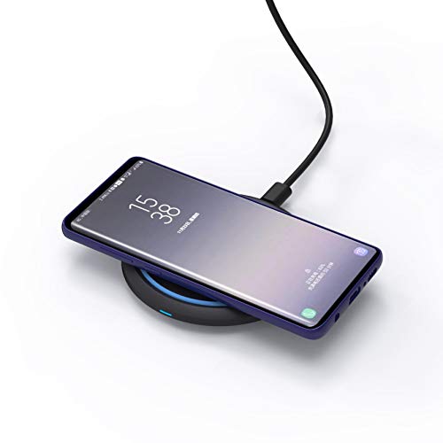 BoxWave Charger Compatible with Marshall Major IV - SwiftCharge PowerDisc Wireless Charger (15W), Qi Wireless 15W Circular Desktop Charger - Jet Black