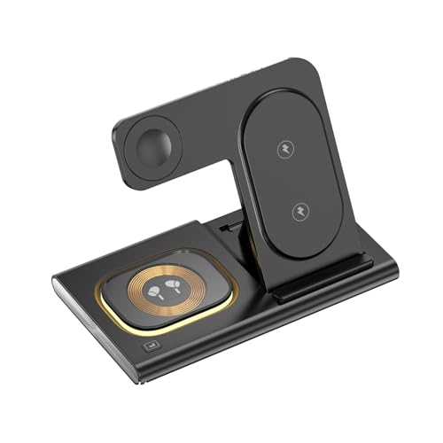 Charging Stand for Phone 16 15 14 13 12 11 Watch 10 9 8 7 6 5 4 3 2 and Earphone 4 3 2 Multiple Device Charging - color: black