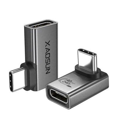 XAOSUN 40Gbps 90 Degree USB C Adapter, Right Angle USB4.0 Converter 2-Pack - color: Mixed Pack