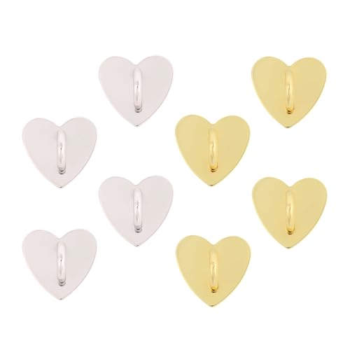 8pcs Heart Phone Charm Holder, 1inch Cell Phone Charm Hook - color: gold, silver, size: 2.5cm