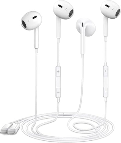 2 Packs Wired Headphones for iPhone Earbuds with Built-in Mic & Volume Control HiFi Stereo Nosie Reduction Earphones Compatible with iPhone 14/13/12/11/XR/XS/X/8/7/SE,No Bluetooth Need,Plug&Play!