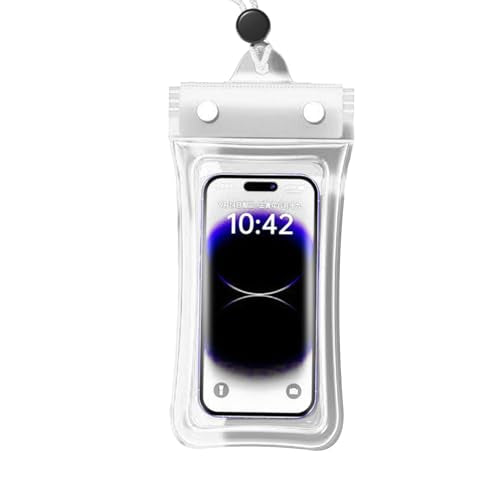 Waterproof Phone Pouch, Floatable Waterproof Phone Pouch with Touchscreen, Universal Cellphone Case, Underwater Photography for Swimming Rafting Diving (White, 26x11cm) - color: White