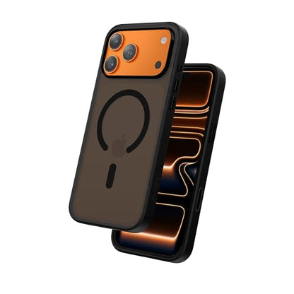 FLOLAB Surtect Tri-Fusion Magnetic for iPhone 17 Pro Case Protective Slim Design Magsafe Compatible Military Grade - Full Black Matte Translucent - color: Full Black Matte Translucent, size: iPhone 17 Pro