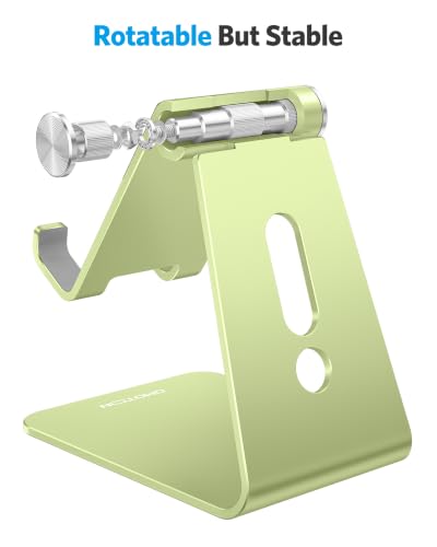 OMOTON C2 Adjustable Aluminum Cell Phone Stand with Charging Cutout, Green - color: Green