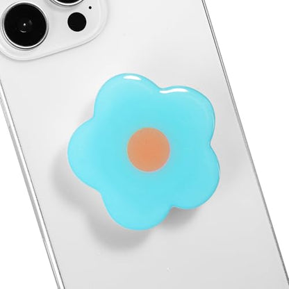 Cute Flower Series Collapsible Design Phone Grip (Adhesive, Blue) - color: Blue, style: Adhesive