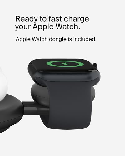 Belkin Qi2 15W Magnetic Wireless Charging Pad, 3 in 1 Fast Charger - color: Black, style: 3 in 1
