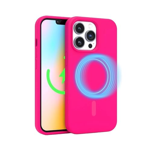 FELONY CASE for iPhone 13 Pro - MagSafe Compatible, Silicone Vibrant Neon Color with Anti-Scratch Microfiber Lining, Non-Slip Grip & 360° Shockproof Protective Case (Pink) - color: Neon Pink, size: 13 Pro w MagSafe