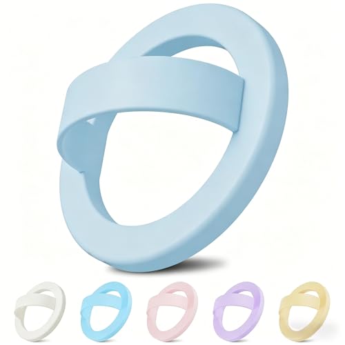 Magnetic Finger Loop Grip for iPhone 17/16/15/14/13/12 Series, Baby Blue - color: Baby Blue