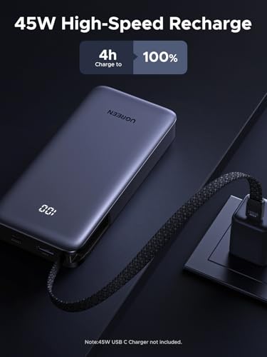 UGREEN Nexode 20000mAh 45W Power Bank, Built-in Cable for iPhone 17 Pro